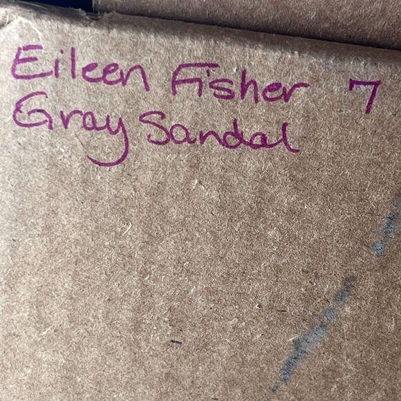 Eileen Fisher Noni Block Heel Leather Sandal Metallic Gray Women 7 NWOB - Picture 10 of 10